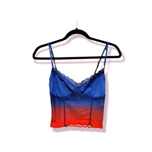 Red and blue Ombre lace crop top/lingerie